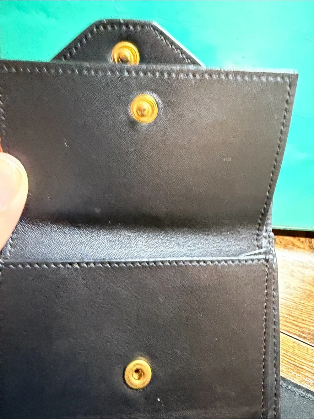 Celine Tri-Color Leather Envelope Wallet - Red, Cream & Black
